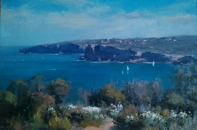 Looking South North Head (45x30cm)