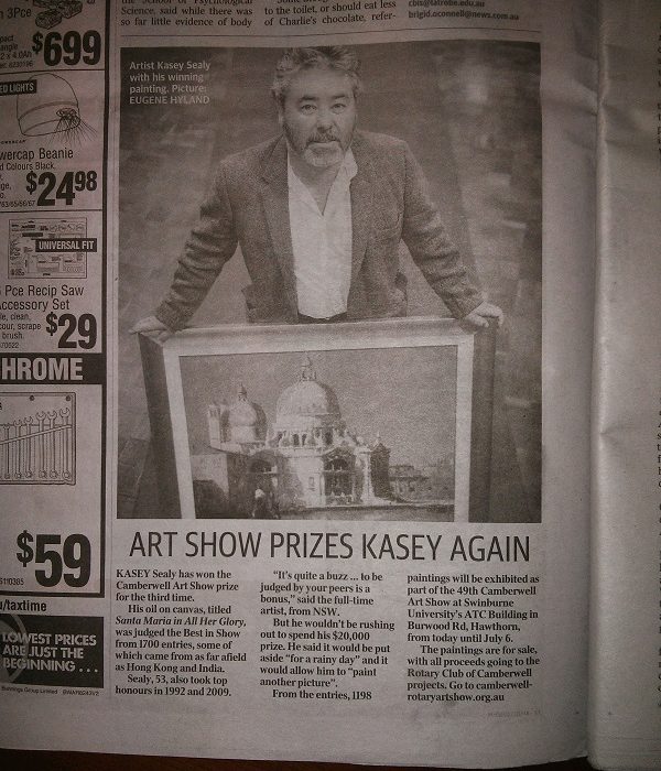 Kasey Sealy Art Show Prize Newspaper Article