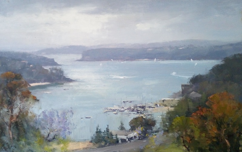 Rain On the Harbour, Seaforth (45x30cm)