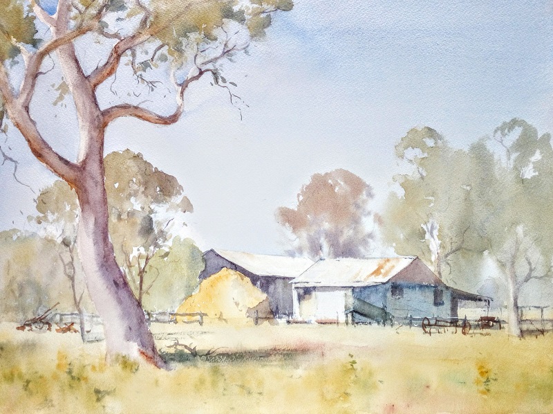 Country Farm, Victoria (41x30cm) wc