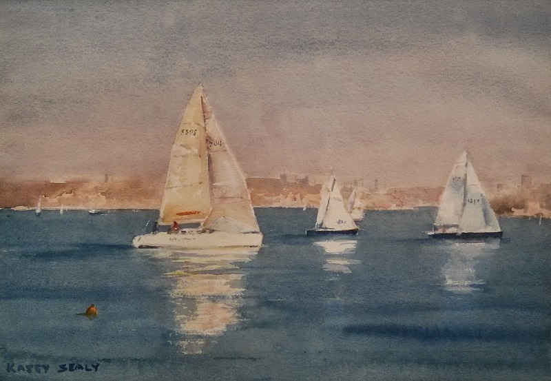 Harbour Yachts Sydney (40x30cm) wc